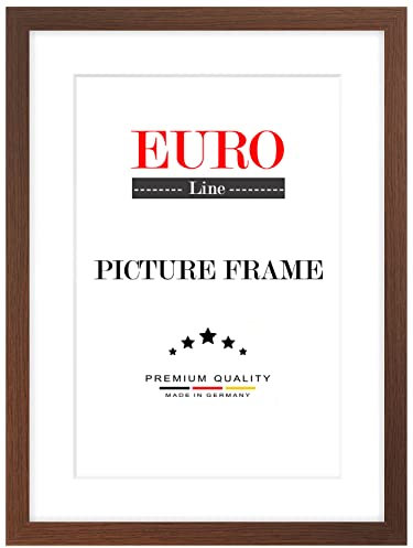 EUROLine Holz Bilderrahmen 60 x 90 cm Wenge braun mit Antireflex-Acrylglas für | Foto | Poster | Puzzle Rahmen