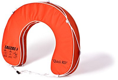 wellenshop Lalizas Hufeisen-Rettungsring Orange 145N Polyester PVC-Keder mit Rundumleine UV-Beständig Rettungsreifen Hufeisenform Boot