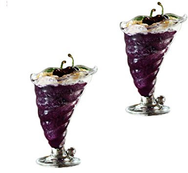 GOLDBEARUK Glass Ice Cream Sundae Milkshake Glasses Set of 2 Shell Style