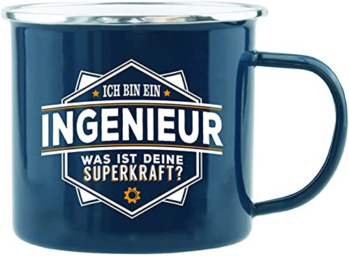 History & Heraldry Echter Kerl - Emaille Becher Ingenieur - individuelle und personalisierte Tasse mit Name und Spruch