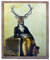 Trachtenland Wandbild Sir Hirsch - 60 x 80 cm - Tolle Wanddekoration im Vintage Look moderner junger Landhausstil
