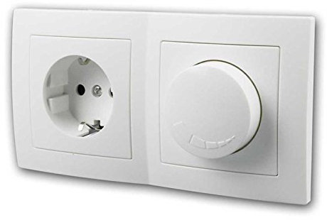 FLAIR Dimmer mit Steckdose, weiß, UP, 230V~