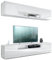 Vladon Wohnwand Mogan, Weiß matt/Weiß Hochglanz - Moderne Anbauwand bestehend aus 2 TV-Boards (181 x 147 x 35 cm)