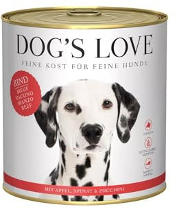 DOG'S LOVE Classic Nassfutter Hund Rind mit Apfel, Spinat & Zucchini (6 x 800g)
