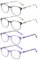 JM Lesebrille Satz von 4 Qualität Federscharnier Leser Damen Herren Brille Für Lesen +0.5 Grau & Blau