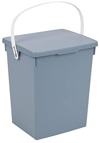 URBNLIVING 5 Litre Plastic Waste Buckets Bins with Flip Lid and Carry Handle for Kitchen Counter Top and Toilet (Blue)