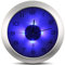 Fishtec - Beleuchtete Wanduhr, funkgesteuert, 4 Blaue LEDs, Dämmerungssensor, 3 Beleuchtungsarten: dauerhaft/aus oder automatisch, 30 cm/cm - Dekoration, Büro, Küche