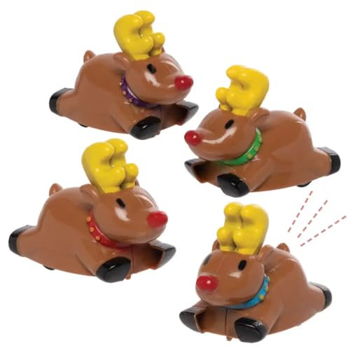 Baker Ross AX370 Renn-Rentier – 4 Stück, Rennspiele und Spielzeug für Kinder, ideal für Nikolaus, Weihnachtsspielzeug und Gastgeschenke