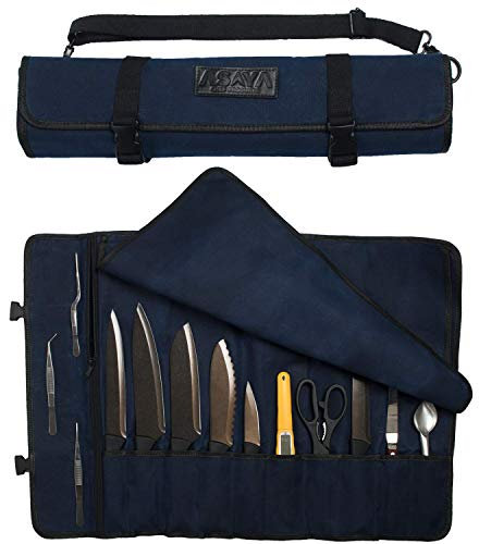 Asaya Canvas Knife Roll (Blue)
