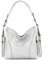 modamoda de T202 Damen Leder Henkeltasche Schultertasche handmade in Italy, Farbe:Silber-Metallic