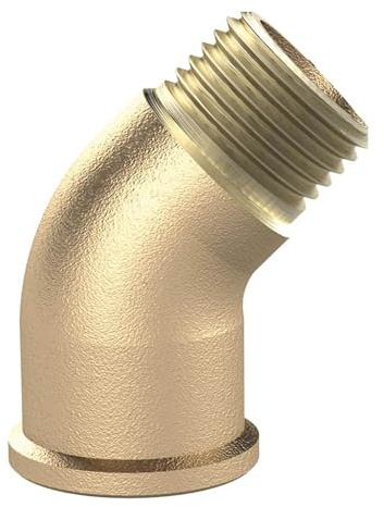 RIEGLER WST10MS45IA Messing blank Winkelstück, 45° Winkelstück, Innen/Außen, G 1 Gewinde, 16 bar Betriebsdruck