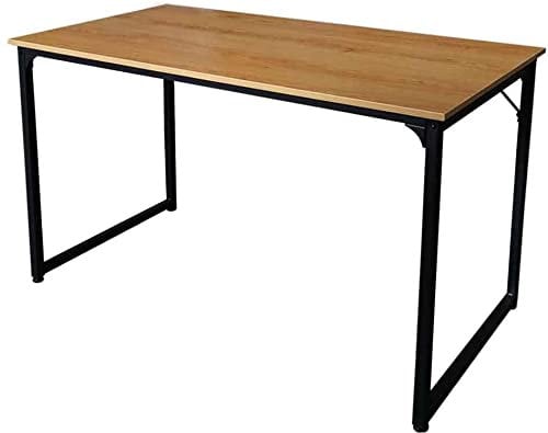 BAKAJI ZCD-12C, Scrivania Tavolo da Lavoro Porta Pc Computer Piano in Legno MDF con Struttura in Metallo Arredamento Casa Ufficio Cameretta Dimensione 120 x 60 x H74 cm (Noce Chiaro), taglia unica