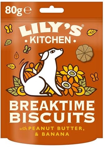 Lily's Kitchen Breaktime Biscuits - Baked Natural Dog Treats (8 x 80g Packs)