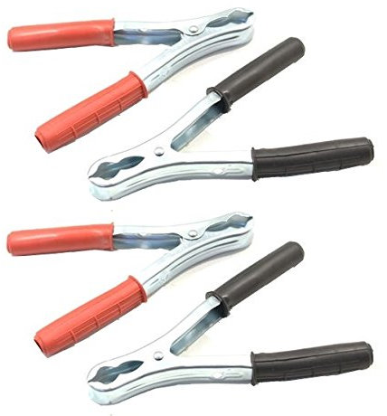 ZV 4 PINZE PER CAVI BATTERIA AUTO 160 mm 175A 2 COPPIE ROSSO E NERE MANICI ISOLATI