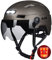 ILM Fahrradhelm mit Visier und LED Licht Mountain&Road Fahrradhelme für Damen und Herren Fahrradhelm für Pendeln in der Stadt E3-10L,Titan S-M