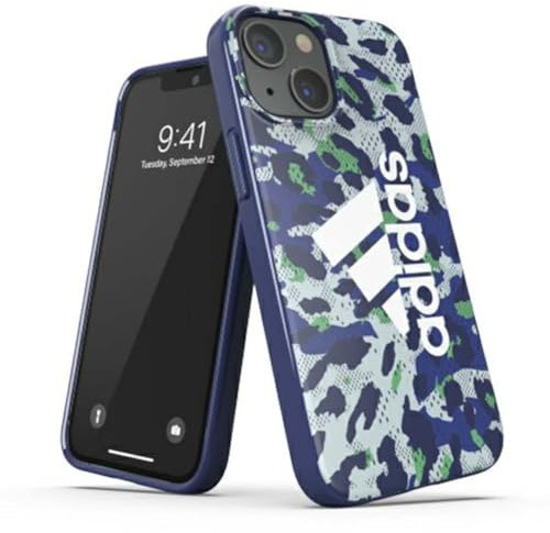 adidas Sports Compatible with iPhone 13 Mini Case, 5.4 inches, Drop Tested Cases, Shockproof Raised Edges, Premium Protective Snap Case Cover, Mint Leopard