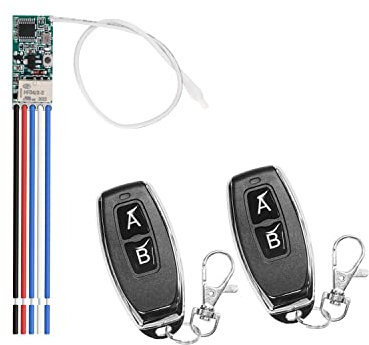 QIACHIP DC 3.7 V 5 V 6V 9 V 12 V Interruptor de relé de control remoto 433 MHz Transmisor y Receptor 1 canal Interruptor momentáneo inalámbrico módulo mini para control de acceso,Luz