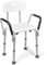 Multigot Shower Chair, 6 Height Adjustable Shower Stool with Detachable Handrails and Backrest, Non-Slip Bath Seat Chair for Elderly Disabled Pregnant
