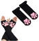 SIROLISA 3D Silicone Cat Paw Mittens with Ears Tails - Cute Cat Paw Toes Beans Socks Set for Women Girls Halloween Christmas Cosplay (BLACK)