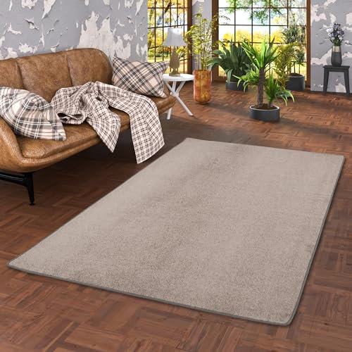 Snapstyle Trend Velours Teppich Einfarbing Joy Taupe in 24 Größen