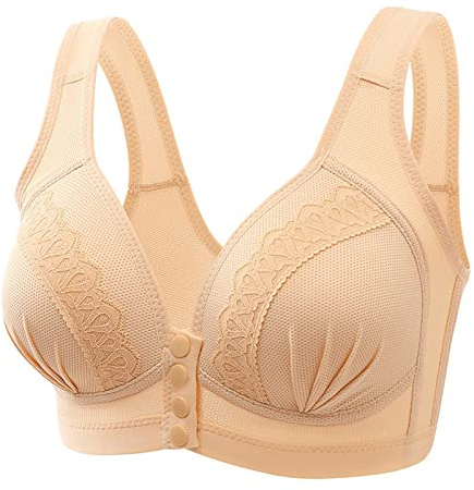 Soutien Gorge Coton Bio sans Armature Femme Ouverture Devant Brassière Grande Taille Pas Cher Brassiere Push Up Bra Vest Couleur Unie sous-vêtements de Sport Amovibles pour Fitness Yoga Course