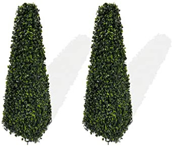 Best Artificial Pyramiden-Obelisk, Buchsbaum-Formschnitt, UV-geschützt, 60 cm, 2 Stück