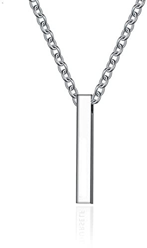 AMDXD Herren Y Kette in Edelstahl, Anhänger mit Gravur Live for Yourself Retro Herren Halskette für Frauen Männer, B