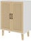 Panana Buffet Cabinet Sideboard with Rattan Decorated Doors Kitchen Storage Cupboard Accent Cabinet (White)