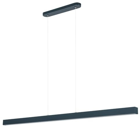 alfalux Lampe LED Hängelampe aus Metall Wohnzimmer Esszimmerlampe Hängeleuchte Pendelleuchte Esstischlampe Hängeleuchten & Pendelleuchten Höhenverstellbar Warmweißes Licht 116 cm WI116LED-3K-ANTHRAZIT