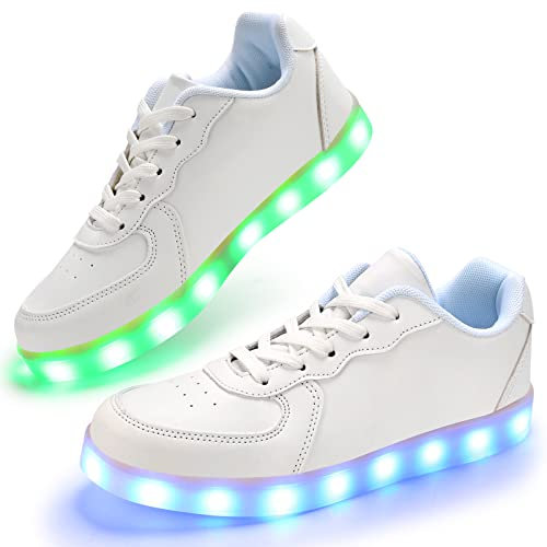 PADGENE Sportschuhe mit blinkenden LEDs, für Damen und Herren, wiederaufladbar über USB, 43 EU