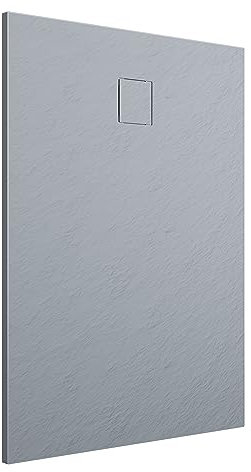 Piatto Doccia 80x120 cm Grigio Effetto Pietra Rettangolare in SMC Riducibile Samos