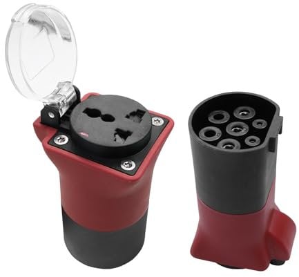 DAOLAR Typ2 Elektrofahrzeug-Entladeadapter, 16 A 220 V Elektrofahrzeug V2L Adapter, 3,5 kW Elektrofahrzeug Entladeadapter zum Beleuchten und Laden, unverzichtbar für Outdoor Camping