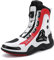 PENXZT Motorradstiefel Herren Tourenstiefel Schuhe Voll gummierte Außensohle Leder Biker Motorradstiefel mit Knöchelstütze,Weiß,43 EU