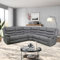 Sorreno Bonded Leather Recliner Corner Sofa In Dark Grey