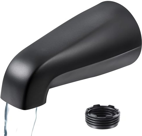 Dreyoo Universeller Badewannen-Auslauf mit Adapter, 12,7 cm Badezimmer-Wasserhahn-Auslauf ohne Umsteller, passend für 1,27 cm, 1,9 cm IPS-Innengewindeanschluss und Wannen-/Duscharmatur-Marken