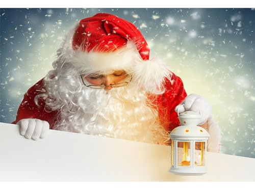 MIRRORANG 3x2m Weihnachtsmann Hintergrund Banner Weihnachten Nacht Weihnachtsmann Geschenk Schneeflocke Fotografie Hintergrund Weihnachtsfeier Familie Party Dekoration Banner, Vinyl