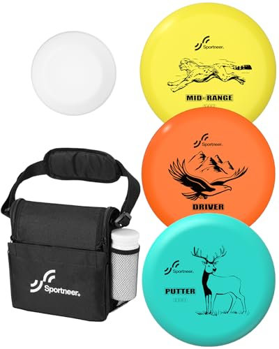 Sportneer Disc Golf Scheiben Set, DiscGolf Starter Set Putter Midrange Driver Disc Golf Sport Spiele Discgolf Scheibe für Erwachsene