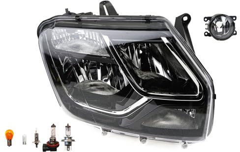 Johns, Scheinwerfer Halogen rechts passend für Dacia Duster f mech. LWR mit Blinker TFL + Nebelscheinwerfer + Leuchtmittel