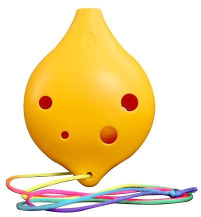 RmKbe 6 Hole Ocarina Alto C Ceramic Smokey Brown Ocarinas Children Plastic Ocarina Student Music Instruments for Beginner (Yellow)