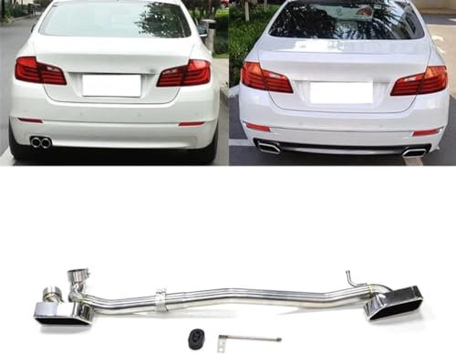 HIPATU 2 Stück Edelstahl Auto Auspuffblende für BMW F10 520i 525i 528i 535i Non M Sport, Auto Schalldämpfer Endrohrblenden Auspuffblenden Auspuff Blende Auto Auspuffrohr Ersatz Zubehör