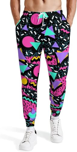 80er-Jahre-Jogginghose für Herren, Retro 90er-Jahre-Sweathose, Kostüm-Outfit Mit Taschen, Athletische Hose für Joggen, Fitnessstudio, Größe XXL, 56