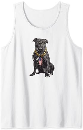Pitbull Mom Dog Pitbull Dad Lover Pit Bull American Flag Tag Tank Top