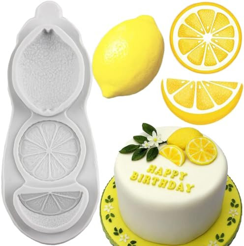 MINFEIDMS Moules en silicone en forme de tranches de citron pour décoration de gâteaux, pâte à sucre, pâte polymère