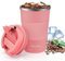 Aolieh Thermobecher, Kaffeebecher mit Auslaufsicherem Deckel, Thermobecher- Isolierbecher, Edelstahl Travel Mug, Kaffeebecher to go für heißes und kaltes Wasser Kaffee Tee (380ML, Grapefruit)