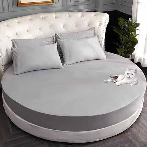YWQJL Spannbettlaken Rund Matratzenschoner Matratzenauflage Runder Matratzen Topper Spannbettlaken Boxspringbett Atmungsaktiv Mattress Protector(23,Diameter 240cm)