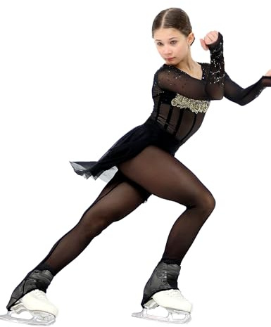 AEVsport Women Mesh Tights for Figure Ice Skating with Seam over the Heel of the Boot