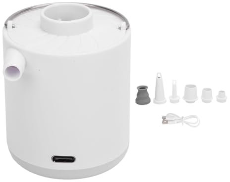 Petite Pompe à Air 3 en 1, Gonfleur de Flotteur de Piscine, Pompe à Air Rechargeable avec Lumière LED pour Le Camping, la Randonnée