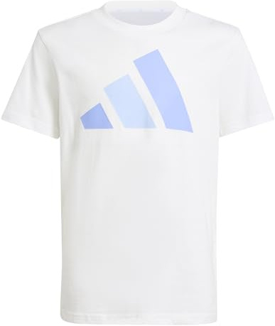 adidas Unisex Kinder Essentials Big Logo T-Shirt, White/Blue Fusion/Glow Blue, 9-10 Years