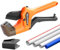 PINOZE Tagliatubi in PVC, taglia fino a 7,6 cm, resistente, con stabilizzatore per tubi in PVC, PPR, PE, PEX, plastica e tubi idraulici con lama SK5 rivestita in teflon