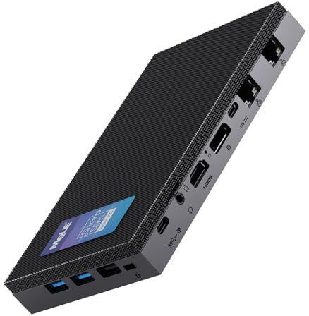 MeLE QuieterDL Lüfterloser Mini PC 2.5Gb Dual LAN Alder Lake N100(bis zu 3.4GHz) 8GB DDR4 256GB ROM Büro Mikro PC USB-C HDMI2.0+DP1.4 Desktop-Computer mit DREI Bildschirmen